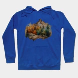 Watercolor Painting of Mountains Hoodie